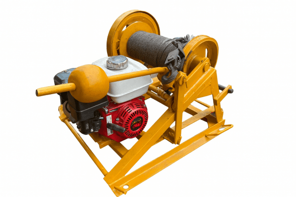 MALACATE 1 TON MOTOR HONDA CON PLUMA Y GANCHO GIRATORIO